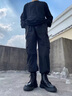 花花公子馬丁靴男靴子高幫秋冬季加絨加厚雪地靴男士鞋子男工裝切爾西男靴 黑色 CPL1253350 42 男款 曬單實(shí)拍圖