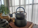 日本電陶爐耐高溫陶瓷煮茶壺套裝溫酒器復古電加熱黃酒花雕煮酒器 望月提梁壺+電陶爐900W+6杯 850mL-1000mL 曬單實(shí)拍圖