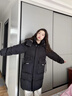 雅鹿羽絨服女中長款2025冬季新款時(shí)尚韓版連帽女士加厚保暖寬松外套 黑色 M (160) 曬單實(shí)拍圖