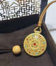 中國黃金（CHINA GOLD）八寶羅盤(pán)黃金項鏈女國風(fēng)百搭足金圓盤(pán)吊墜首飾中秋節禮物送老婆 【中金禮盒】八寶羅盤(pán)項鏈【棕繩】 約2.1g 曬單實(shí)拍圖