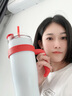 鷹本士保溫杯大容量吸管水杯汽車(chē)杯不銹鋼保溫保冷水杯車(chē)載杯帶手柄水杯 【白色】免費刻字1250ml 曬單實(shí)拍圖
