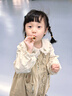幼悠女童秋季兩件套兒童時(shí)尚木耳邊刺繡森系背心A字連身裙潮 米色襯衫Q3245 120cm 曬單實(shí)拍圖