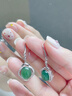 COISE925銀耳環(huán)女媽媽銀鑲綠玉髓耳釘復古中式耳墜飾品送婆婆重陽禮物 綠玉髓耳環(huán)-送媽媽送長輩節(jié)日禮物 曬單實拍圖