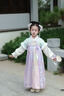 貝優(yōu)可古月家.紫芙 漢服女童冬兒童高端仙氣古風(fēng)加絨連衣裙女孩古裝襦裙 紫色 110 曬單實(shí)拍圖