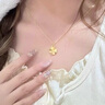 中國黃金（CHINA GOLD）黃金四葉草項鏈女款足金幸運草吊墜鎖骨中秋節生日禮物送女友老婆 【今/次日達】四葉草吊墜【配S925鏈】0.5g 曬單實(shí)拍圖