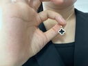 項鏈高級感女輕奢小眾設計ins冷淡風鎖骨鏈雙面四葉草可水洗吊墜 金色 四葉花項鏈 A0292 曬單實拍圖