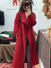 歌芭杉（GEBASHAN）品牌女裝紅色雙面呢外套女2025冬季新款高級感赫本風(fēng)立領(lǐng)毛呢大衣 紅色 S 曬單實(shí)拍圖
