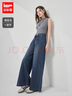 IEF/愛(ài)依服褲子2025夏秋新款港式復古休閑通勤百搭牛仔闊腿褲 曬單實(shí)拍圖