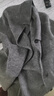 白鹿語(yǔ)翻領(lǐng)大口袋毛呢大衣25冬季新款羊毛混紡長(cháng)款雙面呢女 花灰色 S 曬單實(shí)拍圖