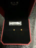周大福璀璨小圓球金珠足金黃金耳飾耳釘女(工費120)約0.9g EOF1555 曬單實(shí)拍圖
