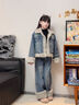 G.duck女童秋冬季加厚牛仔套裝2025新款中大童加絨牛仔外套褲子兩件套潮 【套裝】牛仔外套+加絨牛仔褲 加厚 150 適合68-80斤 曬單實(shí)拍圖
