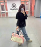IROYA旅行包大容量單肩斜挎包健身包多功能手提旅游收納袋運動(dòng)雙肩背包 綠配粉【可雙肩  斜挎 手提】 40L 曬單實(shí)拍圖
