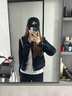 AAISUP美式復古水洗牛仔套裝女2025年春秋新款原色短款外套闊腿褲兩件套 牛仔褲 S 曬單實(shí)拍圖