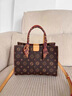 ANYSMIC包包女包輕奢侈品牌2025新款秋冬寬帶斜挎包手提老花托特包 咖啡色 曬單實(shí)拍圖