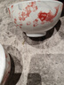 年年有魚(yú)陶瓷碗盤(pán)套裝家用創(chuàng  )意餐具高腳飯碗碟青花瓷釉中彩微波爐 4.5英寸碗11.5厘米(紅色) 年年有魚(yú)（1個(gè)） 曬單實(shí)拍圖