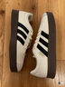 adidas T頭鞋 VL COURT復古板鞋德訓鞋男女阿迪達斯輕運動(dòng) 漢玉白/黑色/樹(shù)脂黃   37 曬單實(shí)拍圖