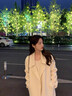 春乏2025春秋中長(cháng)款洋氣白色雙面絨毛呢外套女網(wǎng)紅小個(gè)子呢子大衣女 米白色 XS 建議105斤以下 曬單實(shí)拍圖