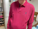 老爺車（LAOYECHE）100%純棉長(zhǎng)袖T恤男本命年紅色春秋季Polo領(lǐng)保羅衫寬松大碼爸爸裝 BM8850紅色 XL 推薦140-160斤 曬單實(shí)拍圖