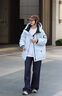 Teenie Weenie小熊女裝連帽羽絨服2025冬季新款休閑舒適戶(hù)外感外套 藍色 M 曬單實(shí)拍圖