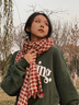 CHANEELR & KARITH圍巾女2025新款冬季千鳥(niǎo)格百搭女加厚保暖圍脖生日新年禮物送女友 紅色 曬單實(shí)拍圖