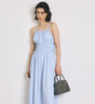 moussy 2025新品優(yōu)雅純色打褶收腰吊帶連衣長(cháng)裙010IA333-1111 115花紋藍色 S 曬單實(shí)拍圖
