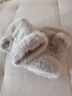 目丸軟糯毛絨半指手套女加絨保暖秋冬袖套可愛(ài)仿兔毛手袖長(cháng)袖漏指手套 曬單實(shí)拍圖