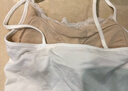 ubras劉雯同款25年新品帶胸墊含蠶絲吊帶背心女免穿文胸內搭美背打底 蕾絲短款-黑色 M 曬單實(shí)拍圖