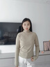 貓人【德絨羊毛】高領(lǐng)打底衫女秋冬季保暖針織毛衣長(zhǎng)袖內(nèi)搭T恤衫上衣 曬單實(shí)拍圖
