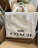 蔻馳（COACH）【官方】奧萊女士女包經(jīng)典標志CITY拉鏈托特包老花city30 沙黃色/粉筆白色（新版） 曬單實(shí)拍圖