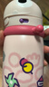 bc babycare 兒童保溫杯嬰兒吸管水杯嬰兒保溫水壺霸王龍保溫杯 背帶款-450ml-引力洋紅 曬單實(shí)拍圖