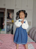 幼歌（YOUGE）嬰幼兒秋季新款繽紛彩虹條紋寬松長(cháng)袖毛衣舒適軟綿上衣 彩虹條 110 cm 曬單實(shí)拍圖