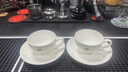 泰摩白色陶瓷咖啡杯碟 典雅骨瓷咖啡杯套裝 咖啡杯2杯2碟2勺 曬單實(shí)拍圖