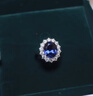 鉆璽藍瑾 3克拉培育藍寶石戴妃款戒指斯里蘭卡皇家藍色pt950鉑金戒子 Pt950鉑金 培育鉆石配戒8分*7粒 曬單實(shí)拍圖