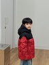 波司登（BOSIDENG）25新款羽絨服男女兒童中長(cháng)款5A抗菌絨保暖連帽外套T250246120Q 冰川熊紅9CX8 120 /60 約110-120cm 22kg 曬單實(shí)拍圖