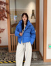 波司登（BOSIDENG）25新款羽絨服女短明星同款90絨泡芙脫卸帽冬厚保暖外套B250243102 【明星同款色】布魯斯藍5A34 S 160/84A 體重約110-125斤 曬單實(shí)拍圖