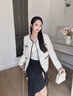 香影小香風(fēng)外套女2025年春秋裝新款米白色小個(gè)子高級感千金風(fēng)早秋 米色J833323 L 曬單實(shí)拍圖