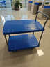 ZB雙層平板車(chē)手推車(chē)搬運拉貨車(chē)物料車(chē)倉庫車(chē)單扶手無(wú)圍欄小推車(chē) 藍色90*60單手無(wú)欄（輕音無(wú)剎） 曬單實(shí)拍圖