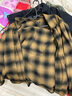 優(yōu)衣庫男女裝法蘭絨格子襯衫/長袖襯衣休閑百搭470188 478928 470188/53草綠色 L 曬單實(shí)拍圖