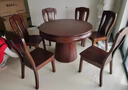 現代簡(jiǎn)約旋轉伸縮可變大小圓桌家用實(shí)木餐桌椅客廳8-10人飯桌子 1.12米變1.6米 單桌 曬單實(shí)拍圖