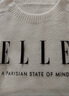 ELLE【100%綿羊毛】格雷系圓領(lǐng)毛針織衫女2024冬裝新款新年氣質(zhì)毛衣 米白（升級版） L 曬單實(shí)拍圖