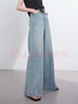 三彩2025夏季新款復古純棉收腰牛仔褲拖地闊腿褲寬松長(cháng)褲M(mǎn) 晴空藍 M 160/68A 曬單實(shí)拍圖
