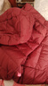 鴨鴨（YAYA）佟麗婭同款輕薄羽絨服女新款秋冬季休閑短款連帽保暖輕便韓版外套 酒紅 2XL 曬單實(shí)拍圖