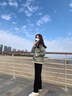 魯雅爾窄版闊腿休閑褲女春秋季新款寬松直筒小個(gè)子顯瘦百搭運(yùn)動(dòng)衛(wèi)褲子潮 黑色 L 曬單實(shí)拍圖