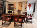善匠良品 紅木家具非洲花梨（學(xué)名：刺猬紫檀）書(shū)桌電腦桌 實(shí)木書(shū)桌椅班臺辦公桌 1.98米皇冠書(shū)桌+大官帽椅 曬單實(shí)拍圖