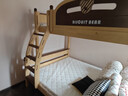 林氏家居全實(shí)木上下床上下鋪兒童床雙層子母床高低床加寬雙人LH064A1可選 爬梯款|原木色|床+上下床墊 1.5x1.9米 曬單實(shí)拍圖
