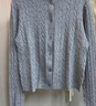 優(yōu)衣庫女裝紐花圓領(lǐng)針織開(kāi)衫/毛衣外套空調衫通勤秋冬新款481477 03 灰色 L 曬單實(shí)拍圖