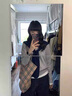 艾珠兒（Aizhuer）秋冬季酷颯拽姐穿搭套裝披肩假兩件衛衣女外套垂感牛仔褲兩件套 灰色披肩衛衣+牛仔褲 M 曬單實(shí)拍圖