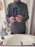 羅蒙（ROMON）男士襯衫2025春季新款免燙高級襯衣男條紋青年休閑灰色襯衫 1936-8856(灰色) 2XL 曬單實(shí)拍圖