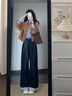 鹿依檸休閑褲女裝套裝2025早秋新款時(shí)尚百搭減齡學(xué)院風(fēng)外套襯衣闊腿褲子 外套+格子襯衣+牛仔褲 M 曬單實(shí)拍圖
