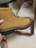 阿美咔嘰短臉工裝靴美式傘兵靴復古馬丁靴男高幫機車(chē)靴圓頭短靴潮 麥黃色 41 曬單實(shí)拍圖